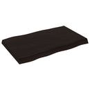 bordplade 80x50x(2-6) cm naturlig kant behandlet træ mørkebrun