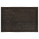 bordplade 80x50x(2-6) cm naturlig kant behandlet træ mørkebrun