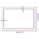 bordplade 80x50x(2-6) cm naturlig kant behandlet træ mørkebrun
