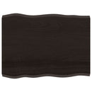 bordplade 80x60x(2-4) cm naturlig kant behandlet træ mørkebrun