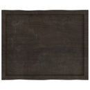 bordplade 80x60x(2-4) cm naturlig kant behandlet træ mørkebrun