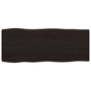 bordplade 100x40x(2-4) cm naturlig kant behandlet træ mørkebrun
