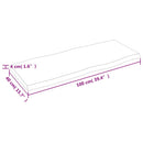 bordplade 100x40x(2-4) cm naturlig kant behandlet træ mørkebrun