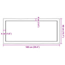 bordplade 100x40x(2-4) cm naturlig kant behandlet træ mørkebrun