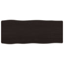 bordplade 100x40x(2-6) cm naturlig kant behandlet træ mørkebrun