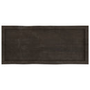 bordplade 100x40x(2-6) cm naturlig kant behandlet træ mørkebrun