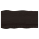 bordplade 100x50x(2-4) cm naturlig kant behandlet træ mørkebrun
