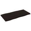 bordplade 100x50x(2-4) cm naturlig kant behandlet træ mørkebrun