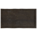 bordplade 100x50x(2-4) cm naturlig kant behandlet træ mørkebrun
