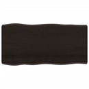 bordplade 100x50x(2-6) cm naturlig kant behandlet træ mørkebrun