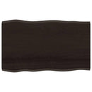 bordplade 100x60x2 cm naturlig kant behandlet egetræ mørkebrun