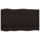 bordplade 100x60x(2-4) cm naturlig kant behandlet træ mørkebrun