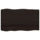 bordplade 100x60x(2-6) cm naturlig kant behandlet træ mørkebrun
