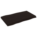 bordplade 100x60x(2-6) cm naturlig kant behandlet træ mørkebrun