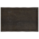 bordplade 100x60x(2-6) cm naturlig kant behandlet træ mørkebrun