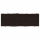 bordplade 120x40x(2-4) cm naturlig kant behandlet træ mørkebrun