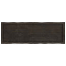 bordplade 120x40x(2-4) cm naturlig kant behandlet træ mørkebrun