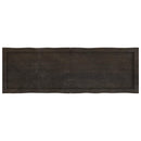 bordplade 120x40x(2-6) cm naturlig kant behandlet træ mørkebrun