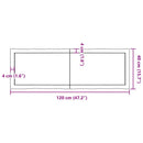 bordplade 120x40x(2-6) cm naturlig kant behandlet træ mørkebrun
