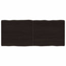 bordplade 120x50x(2-4) cm naturlig kant behandlet træ mørkebrun