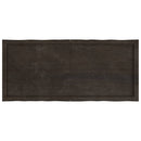 bordplade 120x50x(2-4) cm naturlig kant behandlet træ mørkebrun