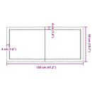 bordplade 120x50x(2-4) cm naturlig kant behandlet træ mørkebrun