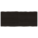 bordplade 120x50x(2-6) cm naturlig kant behandlet træ mørkebrun