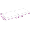 bordplade 120x50x(2-6) cm naturlig kant behandlet træ mørkebrun