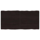 bordplade 120x60x(2-4) cm naturlig kant behandlet træ mørkebrun