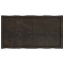 bordplade 120x60x(2-4) cm naturlig kant behandlet træ mørkebrun