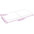 bordplade 120x60x(2-4) cm naturlig kant behandlet træ mørkebrun