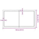 bordplade 120x60x(2-4) cm naturlig kant behandlet træ mørkebrun