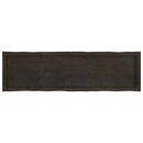 bordplade 140x40x(2-4) cm naturlig kant behandlet træ mørkebrun