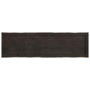 bordplade 140x40x(2-6) cm naturlig kant behandlet træ mørkebrun