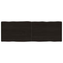 bordplade 140x50x(2-4) cm naturlig kant behandlet træ mørkebrun