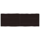bordplade 140x50x(2-4) cm naturlig kant behandlet træ mørkebrun