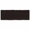 bordplade 140x50x(2-6) cm naturlig kant behandlet træ mørkebrun