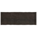 bordplade 140x50x(2-6) cm naturlig kant behandlet træ mørkebrun
