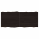 bordplade 140x60x(2-4) cm naturlig kant behandlet træ mørkebrun