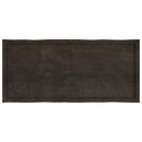 bordplade 140x60x(2-4) cm naturlig kant behandlet træ mørkebrun