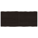 bordplade 140x60x(2-4) cm naturlig kant behandlet træ mørkebrun