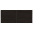 bordplade 140x60x(2-6) cm naturlig kant behandlet træ mørkebrun