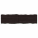 bordplade 160x40x(2-4) cm naturlig kant behandlet træ mørkebrun