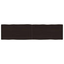bordplade 160x40x(2-4) cm naturlig kant behandlet træ mørkebrun