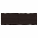 bordplade 160x50x(2-4) cm naturlig kant behandlet træ mørkebrun