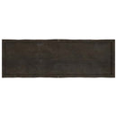bordplade 160x50x(2-4) cm naturlig kant behandlet træ mørkebrun