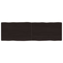 bordplade 160x50x(2-6) cm naturlig kant behandlet træ mørkebrun