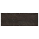 bordplade 160x50x(2-6) cm naturlig kant behandlet træ mørkebrun