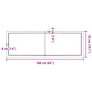 bordplade 160x50x(2-6) cm naturlig kant behandlet træ mørkebrun