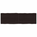 bordplade 160x50x(2-6) cm naturlig kant behandlet træ mørkebrun